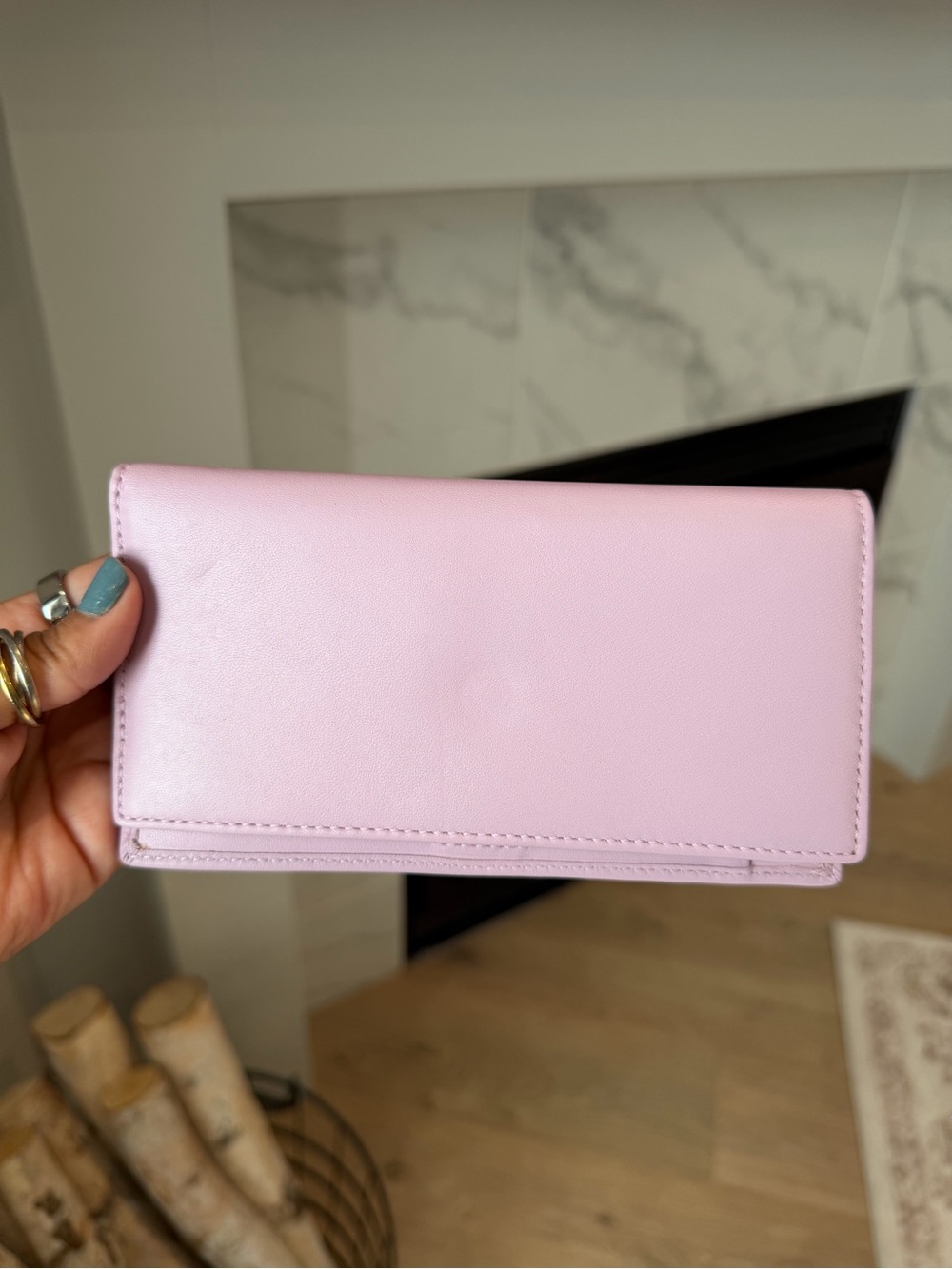 Coach lavender Leather Check book Wallet - Picture 2 of 3